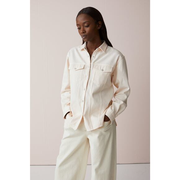 Closed Deryn Overshirt Jean Jacket Pink Peony Cotton Women Small Heavy Cowgirl - Picture 4 of 8